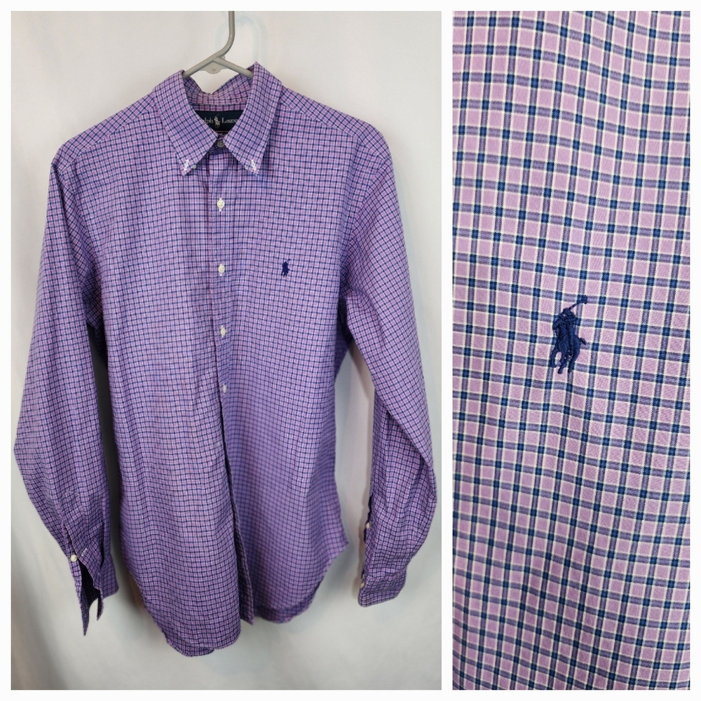 ❤️ 3/$25 Ralph Lauren Shirt Mens Size 15 1/2 34/35 Classic Fit Purple